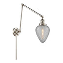 Geneseo Swing Arm shown in the Polished Nickel finish with a Clear Crackled shade