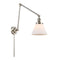 Cone Swing Arm shown in the Polished Nickel finish with a Matte White shade