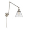 Cone Swing Arm shown in the Polished Nickel finish with a Clear shade