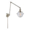 Oxford Swing Arm shown in the Polished Nickel finish with a Seedy shade