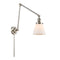 Cone Swing Arm shown in the Polished Nickel finish with a Matte White shade