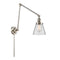 Cone Swing Arm shown in the Polished Nickel finish with a Clear shade