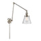 Cone Swing Arm shown in the Polished Nickel finish with a Seedy shade