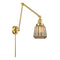 Chatham Swing Arm shown in the Satin Gold finish with a Mercury shade