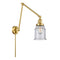 Canton Swing Arm shown in the Satin Gold finish with a Seedy shade