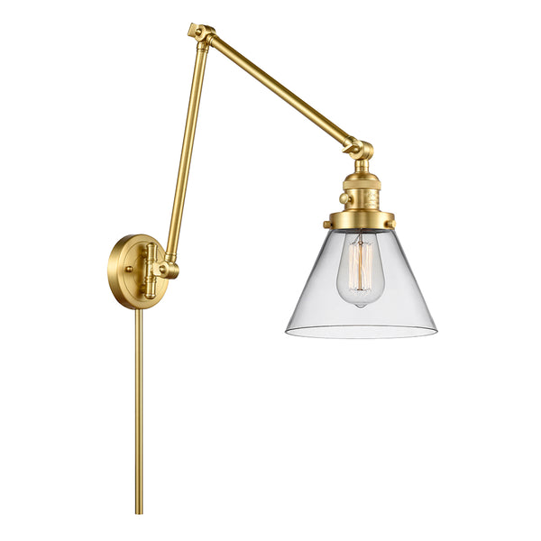 Cone Swing Arm shown in the Satin Gold finish with a Clear shade