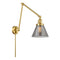 Cone Swing Arm shown in the Satin Gold finish with a Plated Smoke shade