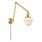 Oxford Swing Arm shown in the Satin Gold finish with a Matte White shade