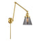 Cone Swing Arm shown in the Satin Gold finish with a Plated Smoke shade