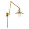 Railroad Swing Arm shown in the Satin Gold finish with a Satin Gold shade