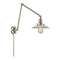 Halophane Swing Arm shown in the Brushed Satin Nickel finish with a Clear Halophane shade
