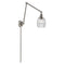 Colton Swing Arm shown in the Brushed Satin Nickel finish with a Clear Halophane shade