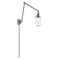 Dover Swing Arm shown in the Brushed Satin Nickel finish with a Clear shade