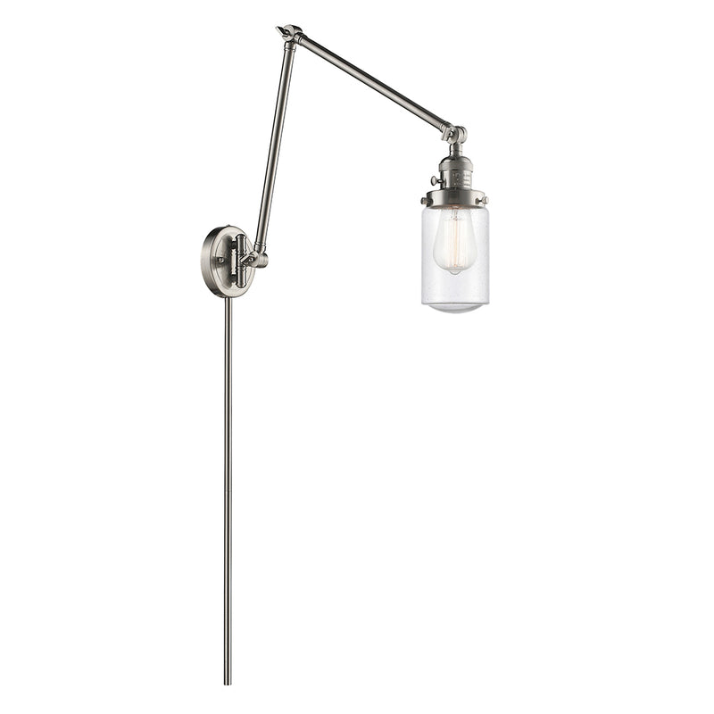 Dover Swing Arm shown in the Brushed Satin Nickel finish with a Seedy shade