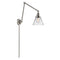 Cone Swing Arm shown in the Brushed Satin Nickel finish with a Clear shade