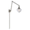 Oxford Swing Arm shown in the Brushed Satin Nickel finish with a Clear shade