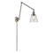 Cone Swing Arm shown in the Brushed Satin Nickel finish with a Clear shade