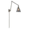 Cone Swing Arm shown in the Brushed Satin Nickel finish with a Plated Smoke shade