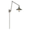 Railroad Swing Arm shown in the Brushed Satin Nickel finish with a Brushed Satin Nickel shade