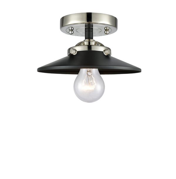 Innovations Lighting Railroad 1 Light Semi-Flush Mount Part Of The Nouveau Collection 284-1C-BPN-M6-BK-LED