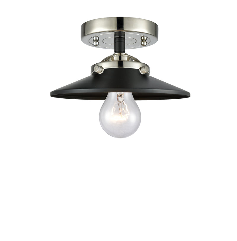 Innovations Lighting Railroad 1 Light Semi-Flush Mount Part Of The Nouveau Collection 284-1C-BPN-M6-BK-LED