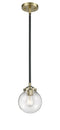 Innovations Lighting Beacon 1-80 watt 6 inch Black Antique Brass Mini Pendant  Clear glass   Hang Straight Swivel 2841SBABG2026