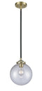 Innovations Lighting Beacon 1-100 watt 8 inch Black Antique Brass Mini Pendant  Clear glass   Hang Straight Swivel 2841SBABG2028