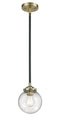 Innovations Lighting Beacon 1-80 watt 6 inch Black Antique Brass Mini Pendant  Seedy glass   Hang Straight Swivel 2841SBABG2046