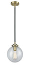 Innovations Lighting Beacon 1-100 watt 8 inch Black Antique Brass Mini Pendant  Seedy glass   Hang Straight Swivel 2841SBABG2048