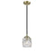 Colton Mini Pendant shown in the Black Antique Brass finish with a Clear Halophane shade
