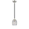 Colton Mini Pendant shown in the Black Polished Nickel finish with a Clear Halophane shade