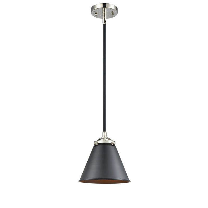 Appalachian Mini Pendant shown in the Black Polished Nickel finish with a Matte Black shade