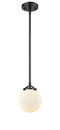 Innovations Lighting Beacon 1-80 watt 6 inch Oil Rubbed Bronze Mini Pendant  Gloss White glass   Hang Straight Swivel 2841SOBG2016