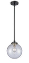 Innovations Lighting Beacon 1-100 watt 8 inch Oil Rubbed Bronze Mini Pendant  Clear glass   Hang Straight Swivel 2841SOBG2028