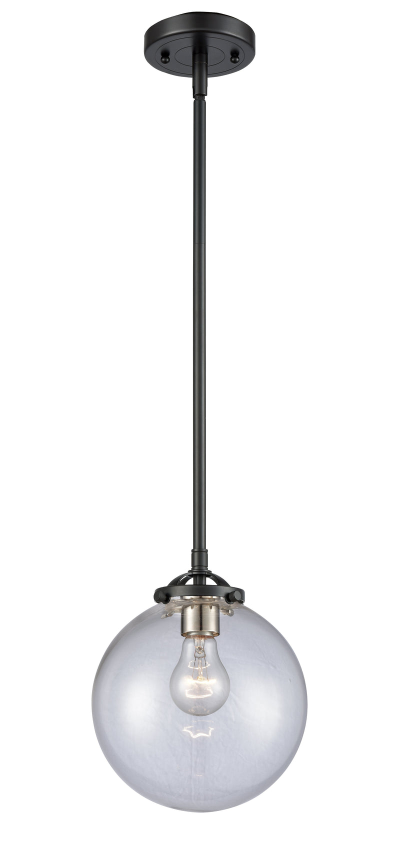 Innovations Lighting Beacon 1-100 watt 8 inch Oil Rubbed Bronze Mini Pendant  Clear glass   Hang Straight Swivel 2841SOBG2028