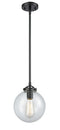 Innovations Lighting Beacon 1-100 watt 8 inch Oil Rubbed Bronze Mini Pendant  Seedy glass   Hang Straight Swivel 2841SOBG2048