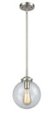 Innovations Lighting Beacon 1-100 watt 8 inch Brushed Satin Nickel Mini Pendant  Clear glass   Hang Straight Swivel 2841SSNG2028