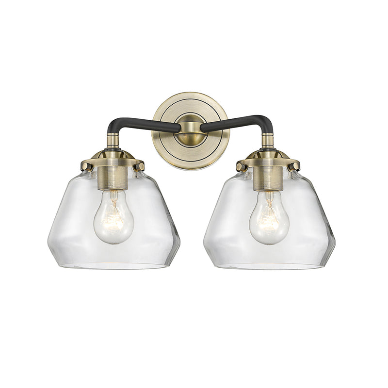 Fulton Bath Vanity Light shown in the Black Antique Brass finish with a Clear shade