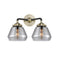 Fulton Bath Vanity Light shown in the Black Antique Brass finish with a Plated Smoke shade