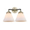 Cone Bath Vanity Light shown in the Black Antique Brass finish with a Matte White shade