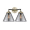 Cone Bath Vanity Light shown in the Black Antique Brass finish with a Plated Smoke shade
