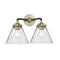 Cone Bath Vanity Light shown in the Black Antique Brass finish with a Seedy shade