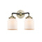 Bell Bath Vanity Light shown in the Black Antique Brass finish with a Matte White shade