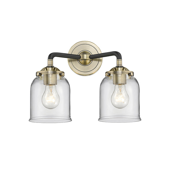 Bell Bath Vanity Light shown in the Black Antique Brass finish with a Clear shade