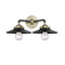 Railroad Bath Vanity Light shown in the Black Antique Brass finish with a Matte Black shade