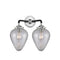 Geneseo Bath Vanity Light shown in the Black Polished Nickel finish with a Clear Crackled shade