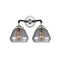 Fulton Bath Vanity Light shown in the Black Polished Nickel finish with a Plated Smoke shade
