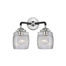 Colton Bath Vanity Light shown in the Black Polished Nickel finish with a Clear Halophane shade