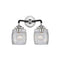 Colton Bath Vanity Light shown in the Black Polished Nickel finish with a Clear Halophane shade