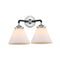 Cone Bath Vanity Light shown in the Black Polished Nickel finish with a Matte White shade